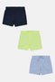 Toddlers Boy 3 Pcs Solid Basic Shorts, Multicolor - 2
