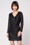 Women Sequins Textured Mini Dress, Black