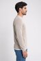 Men Crew Neck Textured Sweater, Beige - 3