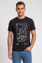 Men Crew Neck Short Sleeve Graphic Print T-Shirt, Black