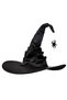 Witch Hat,Black Large Ruched Witch Hat, Spider Pendant Top Hat, Novelty Cosplay Accessories, for Women Men Wizard Cosplay Costume Accessories,45 * 45 * 37cm - 2