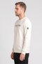 Men Sportswear Fit Long Sleeve Outdoor Sweatshirt, Off White - 3
