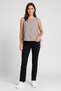 Women Crew Neck Sleeveless Plain Tank Top, Grey - 2