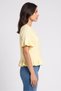 Women Ribbed Neck Knitted Cardigan, Yellow - 3