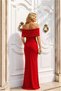 Boat Neck Stone Evening Gown with Collar Detail · Color: Emerald · Size: M BX - 2