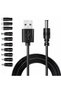 كابل شحن بديل من USB إلى DC 5.5x2.1 ملم بطول 1 متر، 11 في 1