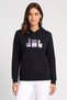 Women Sportswear Fit Long Sleeve Outdoor Hoodie, Black