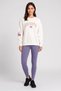 Women Sportswear Fit Long Sleeve Outdoor Sweatshirt, Off White - 2