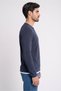 Men Crew Neck Textured Sweater, Navy Blue - 3