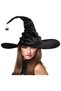 Witch Hat,Black Large Ruched Witch Hat, Spider Pendant Top Hat, Novelty Cosplay Accessories, for Women Men Wizard Cosplay Costume Accessories,45 * 45 * 37cm