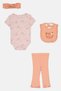 Toddlers Girl 4 Pcs Graphic Print Bodysuit, Bottom With Headband And Bib Set, Multicolor - 2