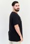 Men Crew Neck Short Sleeve Graphic Print T Shirt, Black - 2