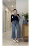 Sudya Light Blue Snow Wash Belted Wide Leg Jeans - 2