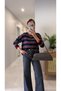 Colwi Navy Blue Gray Striped Knitwear - 2