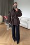 Denim Thin Medium Length Belted Windproof Trench Coat Dark Brown - 2