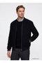 Ace008271173 Black Men's Bomber Collar Coat