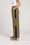 Contrast Color Parachute Top and Bottom Set Lby0109 Khaki - 5