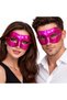 Metallic shiny party mask pink color 16x7 cm - 2