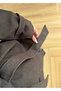 Denim Thin Medium Length Belted Windproof Trench Coat Dark Brown - 4