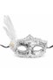 Silver Feathered Sequined Luxury Stone Party Mask