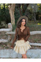 Women's Ruffled Lace Transparent Blouse