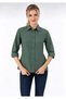 Women's Dark Green Long Sleeve Slim Shirt. - 3