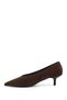 Women's Brown Suede Pointed Toe Thin Heeled Stiletto - 6