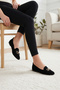 Women's Decorated Bow-Decorated Suede Home Ballet Flats Home Shoes - 3