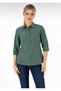 Women's Dark Green Long Sleeve Slim Shirt.