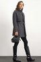Oversized Short Coat with High Collar and Cape Detail Dark Gray 3201 - 5