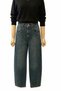 Women's Pale Navy Blue Antique Washed 100% Cotton Balloon Jeans High Waist - 4
