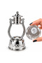 3D Led Lighted 360 °   Rotating Space-Themed Silver Decorative Lantern with Glass Globe - Kandil Night Light - 4