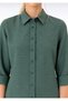 Women's Dark Green Long Sleeve Slim Shirt. - 6