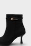 Gianna Suede Look Stone Buckle Pointed Toe Medium Heel Stylish Women's Boots - 5