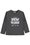 New York Printed Sweatshirt for Ages 6-9 Km - Gray