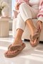 Puffy Soft Plush Flip-Flop House Slippers Soft Soled Winter Comfortable Daily Comfortable Dowry Slippers Stc1385 - 3