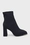 Women's Heeled Boots Black Suede Blg26K414-5