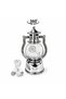 3D Led Lighted 360 °   Rotating Space-Themed Silver Decorative Lantern with Glass Globe - Kandil Night Light - 3