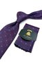 Burgundy Blue Small Pattern Classic Tie with Handkerchief Kk14144 - 2