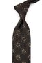 Brown Motif Pattern Classic Tie with Handkerchief Kk14075