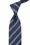 Navy Blue Beige Herringbone Pattern Classic Tie with Handkerchief Kk14156 - 3
