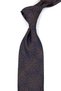 Coffee Navy Blue Motif Pattern Classic Tie with Handkerchief Kk14136