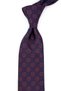 Burgundy Navy Blue Motif Patterned Classic Tie with Handkerchief Kk14080