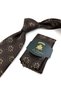 Brown Motif Pattern Classic Tie with Handkerchief Kk14075 - 2