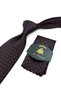 Black Motif Pattern Classic Tie with Handkerchief Kk14089 - 2