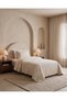 Cream 2-Piece Floral Velvet Quilt (Twin Size)
