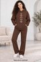 Women's Minimalist Pattern Graphic Printed Tracksuit Set - Flowy Relaxed Fit Hooded 2-Piece Set