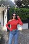 Diver Fabric Shoulder Buckle Blouse Red - 3
