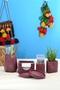 Burgundy Blue Fan-Shaped Coaster & Jewelry Plate & Paper Clip Holder - 7