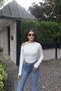 Diver Fabric Shoulder Buckle Blouse White